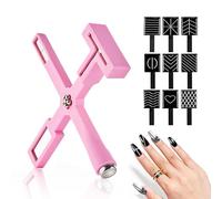 FloralGrace Set di 10 magneti in gel UV Cat Eye, 5 in 1, penna magnetica multifunzione, 9 piastre magnetiche per nail art o fai da te