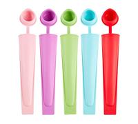 FloralGrace Set di 5 stampi per ghiaccioli, in silicone colorato, per ghiaccio ad acqua, coni creativi in rosa, viola, verde, blu e rosso