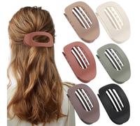 FloralGrace Set di 6 fermagli piatti per capelli da vino rosso, fermagli rotondi per donne e ragazze, con forte tenuta per capelli spessi e sottili