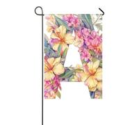 floralmorphic lettera A azalea fiore acquerello bandiere esterne pasqua porta banner per la decorazione del giardino 30,5 x 45,7 cm doppio lato