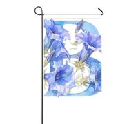 floralmorphic lettera B blu campanula acquerello primavera bandiere all'aperto banner per la decorazione del giardino 30,5 x 45,7 cm doppio lato