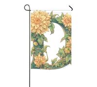 floralmorphic lettera D dalia acquerello bandiere all'aperto e banner banner colorato per la decorazione esterna 12x18 pollici double sided