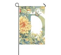 floralmorphic lettera D dalia acquerello Bandiere da giardino banner esterni per la decorazione del cortile 30,5 x 45,7 cm doppio lato