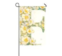 floralmorphic lettera F bianco fresia fiore acquerello giardino esterno bandiere banner per la decorazione del portico 30,5 x 45,7 cm doppio lato