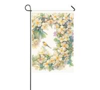 floralmorphic lettera J bianco Jasmineflowers acquerello bandiere all'aperto su entrambi i lati banner per cortile di Natale per la decorazione esterna 30,5 x 45,7 cm doppio lato