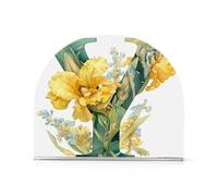 Floralmorphic Lettera Y Giallo Zenzero Fiore Pittura a Olio Stile Acrilico Caduta Portatovaglioli per esterni, Sala da pranzo Dispenser di tovaglioli quadrato autoportante Decorazione per la casa per