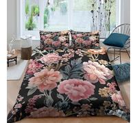 FloralPatternSet Di Copripiumino microfibra 3 Pezzi stampa di 3D cerniera nascosta VintageEmbroideryStyle copripiumino incluso federe aiosa ultra morbido e traspirante for bambini King（220x240cm）