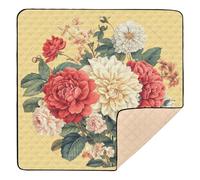 Florals Rose Dahlia Gladiolus Yellow 1 grazioso tappetino da gioco pieghevole per bambini per interni ed esterni, non tossico, imbottito, per bambini, bambini, 127 x 127 cm