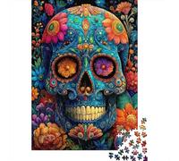 FloralSugarSkullDesign Puzzle Giochi 1000 Pezzi Regalo Per Lui E Per Lei Arte Interesting Puzzle Adulti Foto 38x26cm/1000pcs