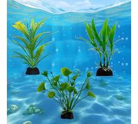 FloraMolly 3Pz Piccole Piante Acquario, Realistico Fish Tank Piante Artificiali False Fish Tank Decorazioni Piante-Verde