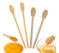 FloraMolly Bastoncini Legno Miele Set, 4 pz Manico Lungo Miele Stirrer Multiuso Piccoli Cucchiai di Legno per Miele Tea Jam caffè