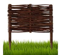 Floranica 1 Pezzo Recinzione in Vimini per aiuole 20 cm x 30 cm Palizzata in Salice Bordatura per aiuole Pannello da Giardino per Delimitazione di Sentieri Bordo per Prato