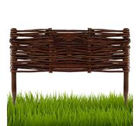 Floranica 1 Pezzo Recinzione in Vimini per aiuole 20 cm x 40 cm Palizzata in Salice Bordatura per aiuole Pannello da Giardino per Delimitazione di Sentieri Bordo per Prato
