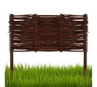 Floranica 1 Pezzo Recinzione in Vimini per aiuole 30 cm x 40 cm Palizzata in Salice Bordatura per aiuole Pannello da Giardino per Delimitazione di Sentieri Bordo per Prato