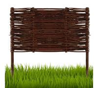 Floranica 1 Pezzo Recinzione in Vimini per aiuole 40 cm x 50 cm Palizzata in Salice Bordatura per aiuole Pannello da Giardino per Delimitazione di Sentieri Bordo per Prato