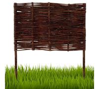 Floranica 1 Pezzo Recinzione in Vimini per aiuole 60 cm x 60 cm Palizzata in Salice Bordatura per aiuole Pannello da Giardino per Delimitazione di Sentieri Bordo per Prato
