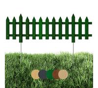 Floranica 1 pz Recinzione da giardino Recinzione a incastro Recinzione a doghe 100 cm lunghezza con pali in metallo per aiuole/orti Altezza 20 cm Verde