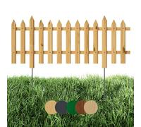 Floranica 1 pz Recinzione da giardino Recinzione a incastro Recinzione a doghe 100 cm lunghezza con pali in metallo per aiuole/orti Altezza 30 cm Naturale