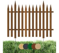 Floranica 1 pz Recinzione da giardino Recinzione a incastro Recinzione a doghe 100 cm lunghezza con pali in metallo per aiuole/orti Altezza 40 cm Marrone