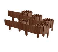 Floranica 10 m Bordo Aiuole Flessibile 5 pzz 2 m x 10 cm Marrone Recinzione in legno di Pino Bordura Aiuola Rollborder Bordurata per Prato con Picchetti Set Espandibile