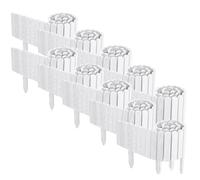 Floranica 20 m Bordo Aiuole Flessibile 10 pzz 2 m x 20 cm Bianco Recinzione in legno di Pino Bordura Aiuola Rollborder Bordurata per Prato con Picchetti Set Espandibile