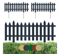 Floranica 3 pz Recinzione da giardino Recinzione a incastro Recinzione a doghe 100 cm lunghezza con pali in metallo per aiuole/orti Altezza 30 cm Antracite