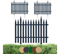 Floranica 3 pz Recinzione da giardino Recinzione a incastro Recinzione a doghe 100 cm lunghezza con pali in metallo per aiuole/orti Altezza 40 cm Antracite