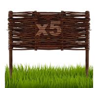 Floranica 5 Pezzi Recinzione in Vimini per aiuole 30 cm x 40 cm Palizzata in Salice Bordatura per aiuole Pannello da Giardino per Delimitazione di Sentieri Bordo per Prato