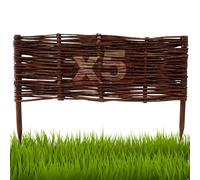Floranica 5 Pezzi Recinzione in Vimini per aiuole 30 cm x 60 cm Palizzata in Salice Bordatura per aiuole Pannello da Giardino per Delimitazione di Sentieri Bordo per Prato