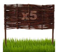 Floranica 5 Pezzi Recinzione in Vimini per aiuole 40 cm x 60 cm Palizzata in Salice Bordatura per aiuole Pannello da Giardino per Delimitazione di Sentieri Bordo per Prato