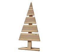 Floranica Albero di Natale DIY in Legno 60x27cm Decorazione Natalizia per Interni ed Esterni Mini Albero in Legno di larice da Personalizzare, Piccolo Non Trattato