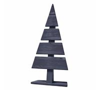 Floranica Albero di Natale DIY in Legno 60x27cm Decorazione Natalizia per Interni ed Esterni Mini Albero in Legno di larice da Personalizzare, Piccolo Antracite