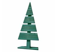 Floranica Albero di Natale in legno naturale 60x27cm Decorazione natalizia per interni ed esterni Mini albero in legno di larice fatto a mano, piccolo Verde