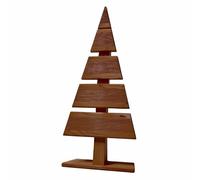 Floranica Albero di Natale in Legno Naturale 60x27cm Decorazione Natalizia per Interni ed Esterni Mini Albero in Legno di larice Fatto a Mano, Piccolo Marrone