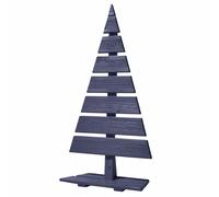Floranica Albero di Natale in Legno Naturale 90x45cm Decorazione Natalizia per Interni ed Esterni Grande Albero in Legno di larice Fatto a Mano, Grande Antracite