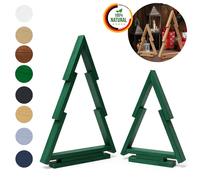 Floranica Albero di Natale Set di 2 in Legno di Pino Decorazione Natalizia
