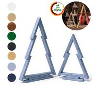 Floranica Albero di Natale Set di 2 in Legno di Pino Decorazione Natalizia