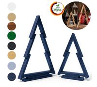 Floranica Albero di Natale Set di 2 in Legno di Pino Decorazione Natalizia