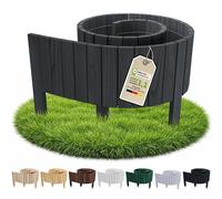 Floranica Bordura per aiuole legno bordo dritto alta 30 cm, Antracite | Palizzata in pino a bordo dritto, recinzione bassa dalle linee pulite - senza plastica, linea moderna
