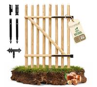 Floranica Cancelletto da giardino in legno 90 x 100 cm, 1 anta | Pronto al montaggio, cerniere, viti e chiusura incluse - cancello in legno per giardino, apertura a destra o a sinistra