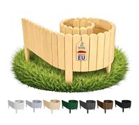 Floranica Palizzata Giardino Legno 200 x 40 cm Marrone chiaro | Separa zona pranzo, ingresso e angolo attrezzi. Premontata, 5 picchetti, senza fondazione - tono caldo lungo il vialetto
