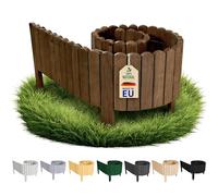 Floranica Palizzata Giardino Legno 200 x 40 cm Marrone scuro | Separa zona pranzo, ingresso e angolo attrezzi. Premontata, 5 picchetti, senza fondazione - classica in aiuola
