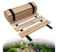 Floranica Percorso da giardino arrotolabile 30cm x 1 lm Non impregnato tagliabile legno di larice Pavimento in legno srotolabile