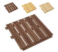 Floranica Piastrelle per terrazza in legno 1 pezzi 50x50 cm Legno di larice impregnato Marrone Pavimento per sauna terrazza o balcone Piastrelle di legno in giardino Superficie fresata Prodotto UE