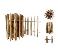 Floranica recinzione a staccionata in nocciolo castagno 1 metro lineare x 50cm altezza, distanza 8-10cm, recinzione per pollaio, recinzione in legno per giardino, recinzione a rotolo