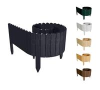 Floranica Rollborder Recinzione in legno flessibile 200 x 20 cm Antracite Legno di pino Bordatura aiuole prato Staccionata in legno Decorazione da giardino per frutteti Palizzata