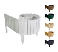 Floranica Rollborder Recinzione in legno flessibile 200 x 30 cm Bianco Legno di pino Bordatura aiuole prato Staccionata in legno Decorazione da giardino per frutteti Palizzata