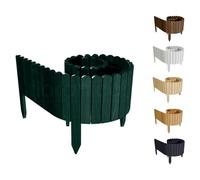 Floranica Rollborder Recinzione in legno flessibile 200 x 30 cm Verde Legno di pino Bordatura aiuole prato Staccionata in legno Decorazione da giardino per frutteti Palizzata