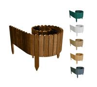 Floranica Rollborder Recinzione in legno flessibile 200 x 40 cm Marrone Legno di pino Bordatura aiuole prato Staccionata in legno Decorazione da giardino per frutteti Palizzata