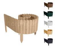 Floranica Rollborder Recinzione in legno flessibile 200 x 40 cm Non trattato Legno di pino Bordatura aiuole prato Staccionata in legno Decorazione da giardino per frutteti Palizzata